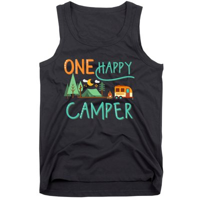 One Happy Camper First Birthday Camping Matching Tank Top