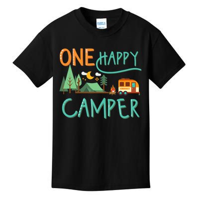 One Happy Camper First Birthday Camping Matching Kids T-Shirt