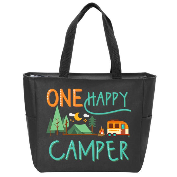 One Happy Camper First Birthday Camping Matching Zip Tote Bag