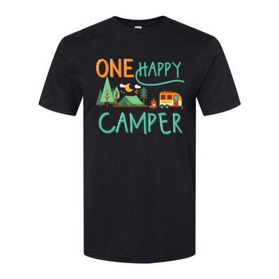 One Happy Camper First Birthday Camping Matching Softstyle CVC T-Shirt