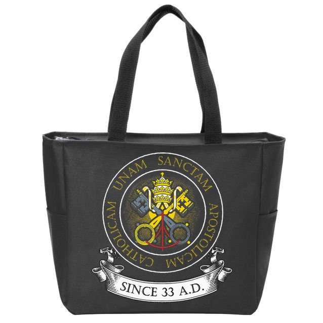 One Holy Catholic & Apostolic Church Catholic Latin Zip Tote Bag