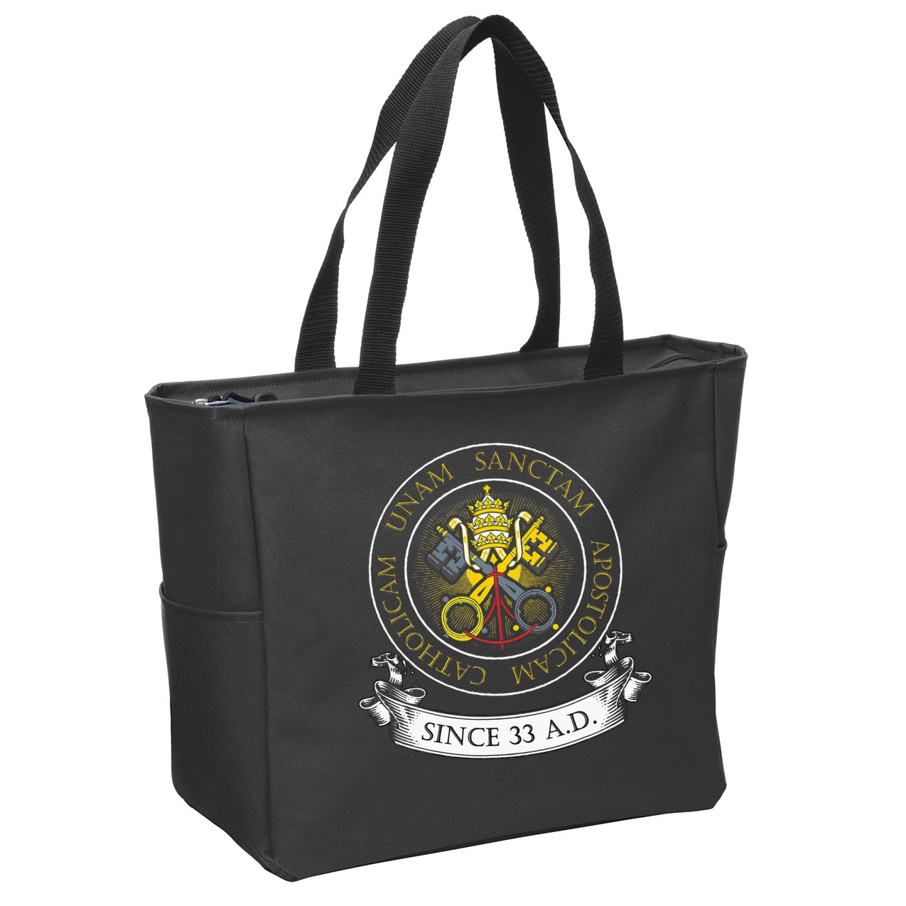 One Holy Catholic & Apostolic Church Catholic Latin Zip Tote Bag