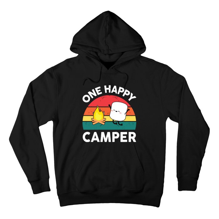 One Happy Camper Baby Girl Cute Marshmallow Camping Hoodie