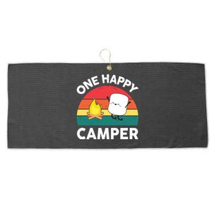 One Happy Camper Baby Girl Cute Marshmallow Camping Large Microfiber Waffle Golf Towel