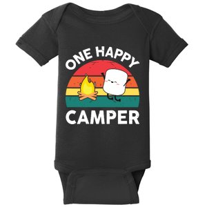 One Happy Camper Baby Girl Cute Marshmallow Camping Baby Bodysuit