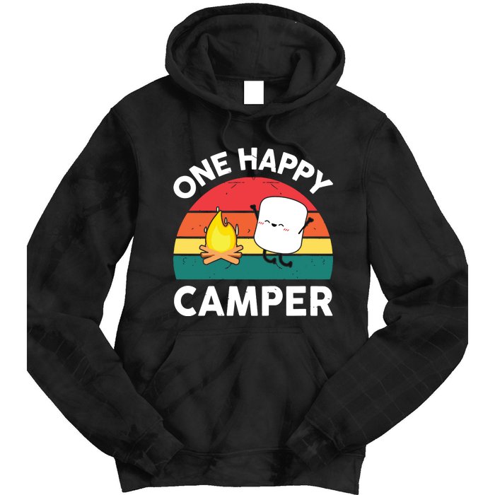 One Happy Camper Baby Girl Cute Marshmallow Camping Tie Dye Hoodie