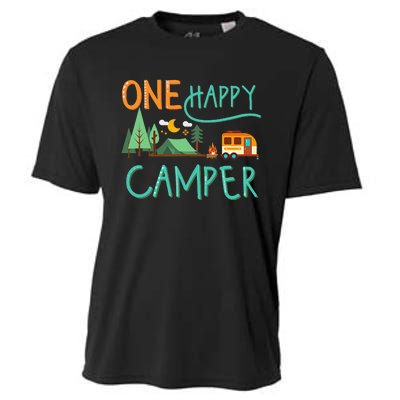 One Happy Camper First Birthday Camping Matching Cooling Performance Crew T-Shirt