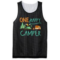 One Happy Camper First Birthday Camping Matching Mesh Reversible Basketball Jersey Tank