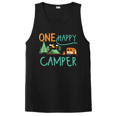 One Happy Camper First Birthday Camping Matching PosiCharge Competitor Tank