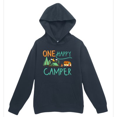 One Happy Camper First Birthday Camping Matching Urban Pullover Hoodie