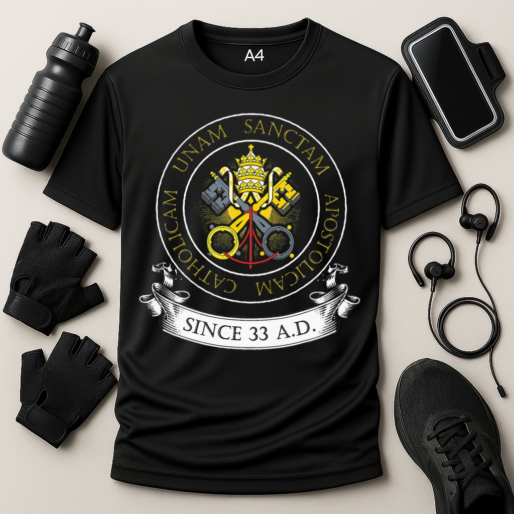 One Holy Catholic & Apostolic Church Catholic Latin Cooling Performance Crew T-Shirt