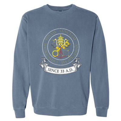 One Holy Catholic & Apostolic Church Catholic Latin Garment-Dyed Sweatshirt