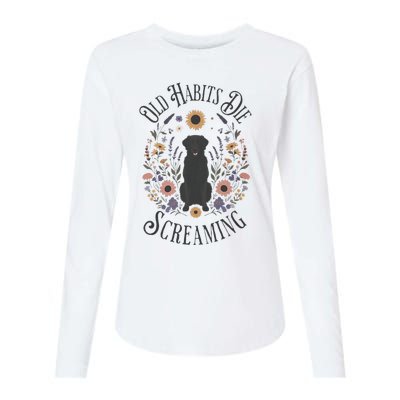 Old Habits Die Screaming Lyrics The Black Dog Ttpd Womens Cotton Relaxed Long Sleeve T-Shirt