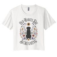 Old Habits Die Screaming Lyrics The Black Dog Ttpd Women's Crop Top Tee