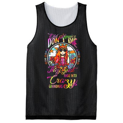 Old Hippies DonT Die They Just Fade Into Crazy Grandmas Mesh Reversible Basketball Jersey Tank