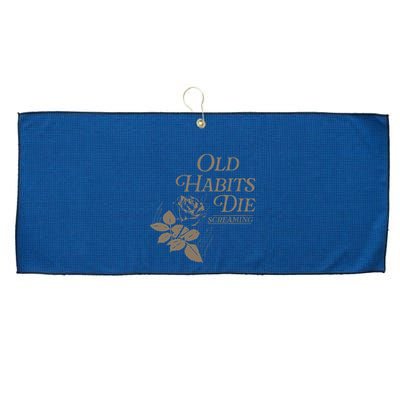 Old Habits Die Screaming Large Microfiber Waffle Golf Towel