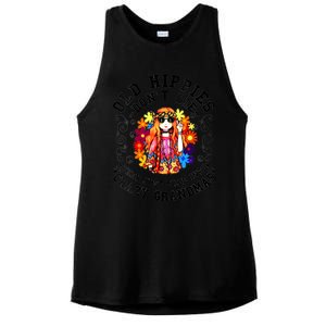 Old Hippies Dont Die Fade Into Crazy Grandmas Ladies PosiCharge Tri-Blend Wicking Tank