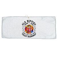 Old Hippies Dont Die Fade Into Crazy Grandmas Large Microfiber Waffle Golf Towel