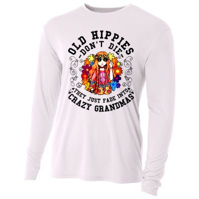 Old Hippies Dont Die Fade Into Crazy Grandmas Cooling Performance Long Sleeve Crew