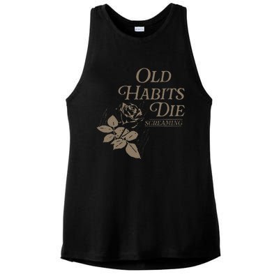 Old Habits Die Screaming Ladies PosiCharge Tri-Blend Wicking Tank