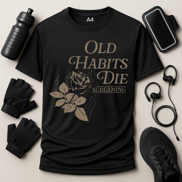Old Habits Die Screaming Cooling Performance Crew T-Shirt