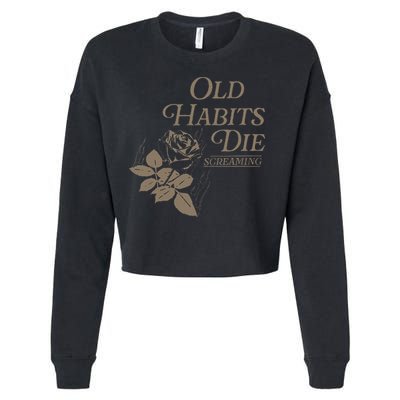 Old Habits Die Screaming Cropped Pullover Crew
