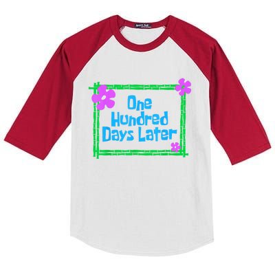 One Hundred Days Later 100th Day Of School Teacher Or Pupil Kids Colorblock Raglan Jersey