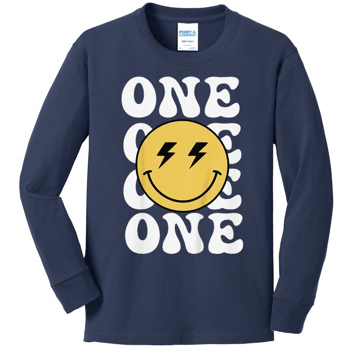 One Happy Dude 1st Birthday Theme Family Matching Kids Long Sleeve Shirt