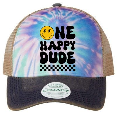 One Happy Dude Groovy 1st Birthday Party Family Matching Legacy Tie Dye Trucker Hat