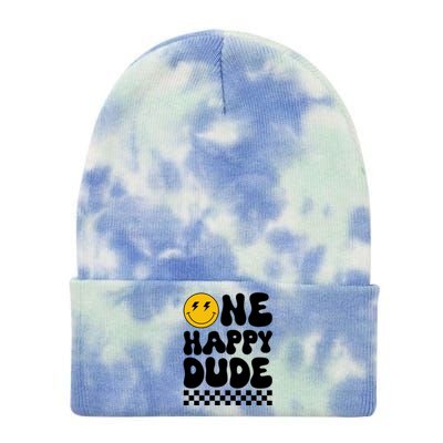 One Happy Dude Groovy 1st Birthday Party Family Matching Tie Dye 12in Knit Beanie