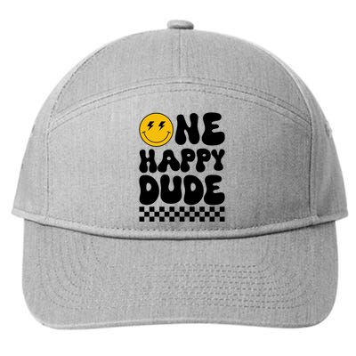 One Happy Dude Groovy 1st Birthday Party Family Matching 7-Panel Snapback Hat