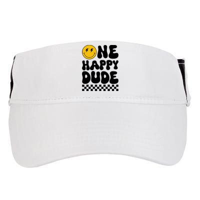 One Happy Dude Groovy 1st Birthday Party Family Matching Adult Drive Performance Visor