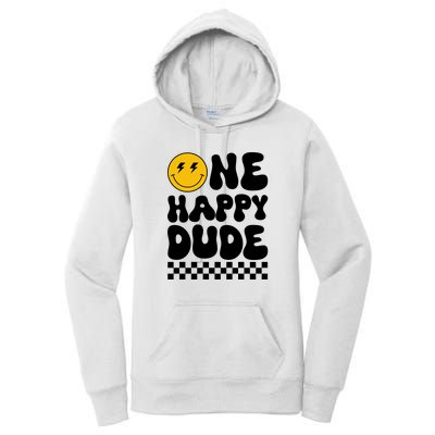 One Happy Dude Groovy 1st Birthday Party Family Matching Women's Pullover Hoodie