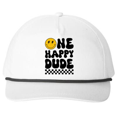 One Happy Dude Groovy 1st Birthday Party Family Matching Snapback Five-Panel Rope Hat