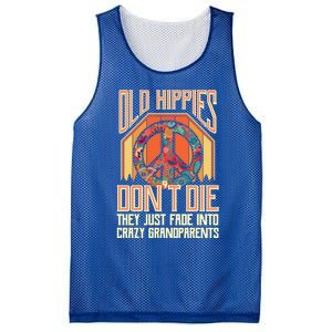 Old Hippies Don T Die They Just Fade Into Crazy Grandparents Gift Mesh Reversible Basketball Jersey Tank