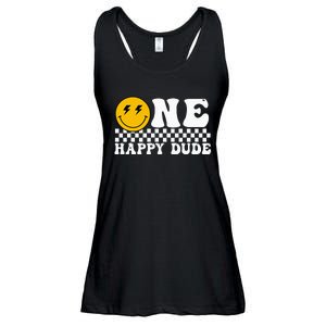 One Happy Dude Groovy 1st Birthday Party Family Matching Ladies Essential Flowy Tank