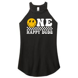 One Happy Dude Groovy 1st Birthday Party Family Matching Women's Perfect Tri Rocker Tank