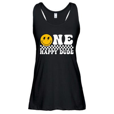 One Happy Dude Groovy 1st Birthday Party Family Matching Ladies Essential Flowy Tank