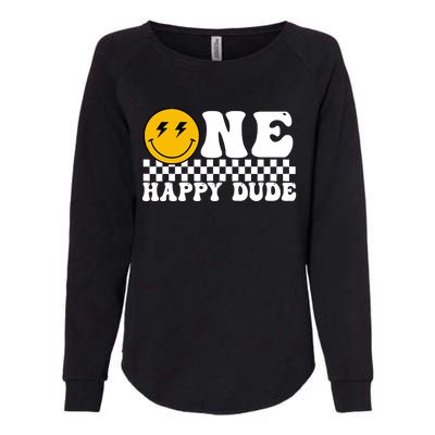 One Happy Dude Groovy 1st Birthday Party Family Matching Womens California Wash Sweatshirt