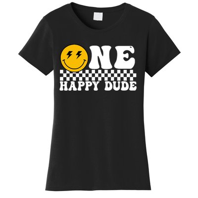 One Happy Dude Groovy 1st Birthday Party Family Matching Women's T-Shirt