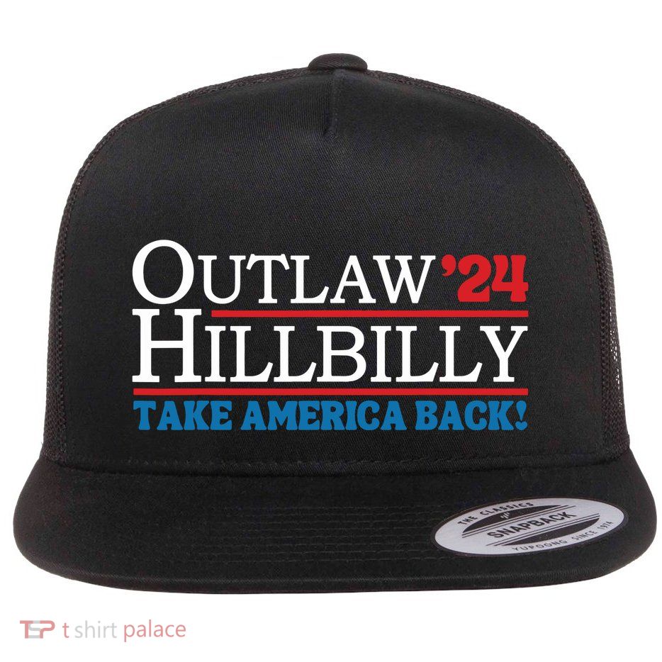 Outlaw Hillbilly Elections Flat Bill Trucker Hat