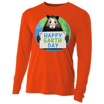 Opossum Happy Earth Day Lovers Funny Possum Gift Cooling Performance Long Sleeve Crew