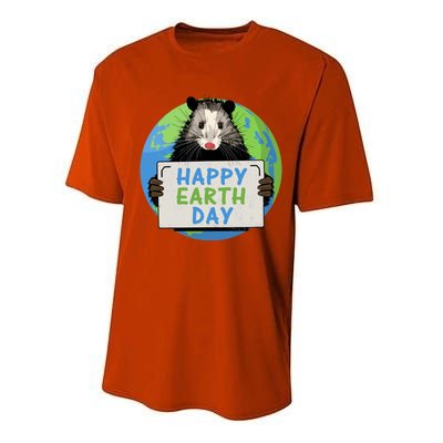 Opossum Happy Earth Day Lovers Funny Possum Gift Performance Sprint T-Shirt