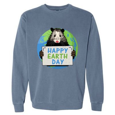 Opossum Happy Earth Day Lovers Funny Possum Gift Garment-Dyed Sweatshirt