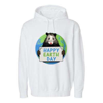 Opossum Happy Earth Day Lovers Funny Possum Gift Garment-Dyed Fleece Hoodie