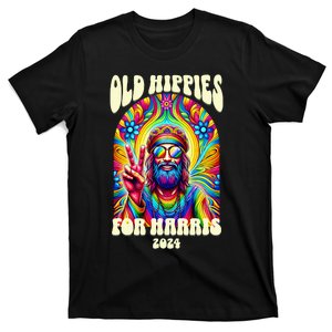 Old Hippies For Harris 2024 Kamala Harris Madam President T-Shirt