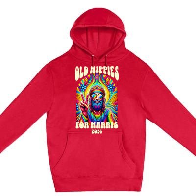 Old Hippies For Harris 2024 Kamala Harris Madam President Premium Pullover Hoodie