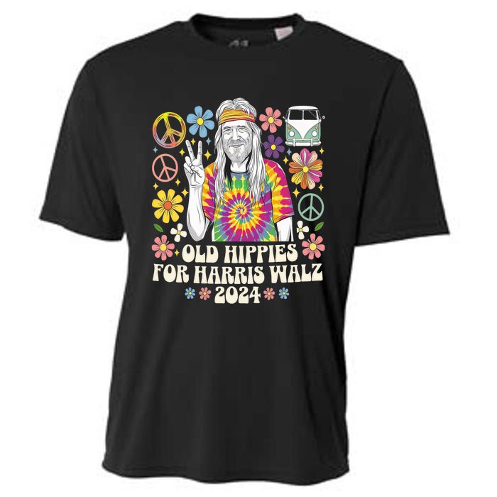 Old Hippies For Harris Waltz 2024 Election Kamala Harris Cooling Performance Crew T-Shirt