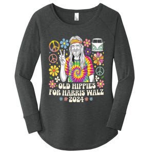 Old Hippies For Harris Waltz 2024 Election Kamala Harris Women's Perfect Tri Tunic Long Sleeve Shirt