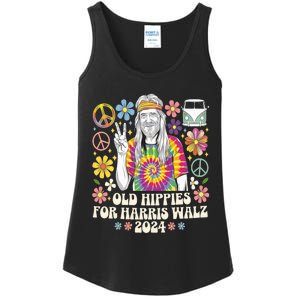 Old Hippies For Harris Waltz 2024 Election Kamala Harris Ladies Essential Tank